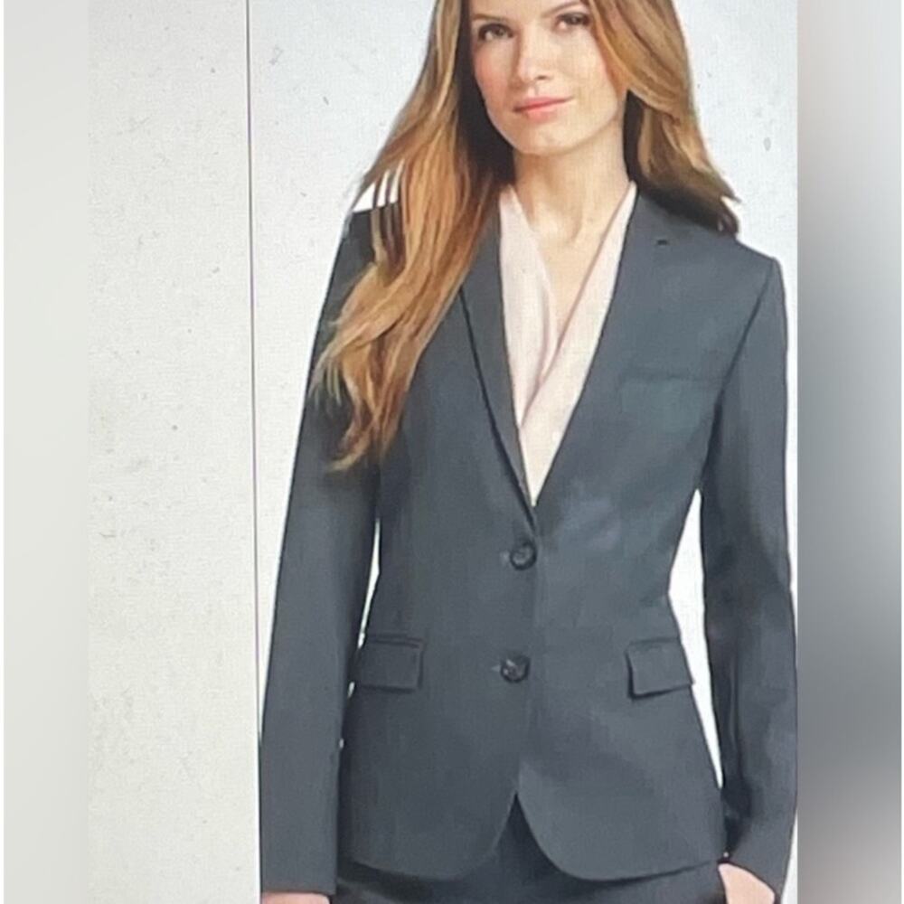 Theory Wool Gray Two-Button Blazer - image 1